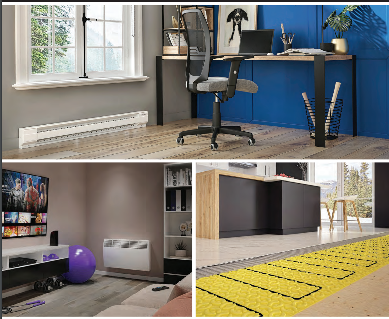 OUELLET OVC1502BL-TH Compact electronic fan heater 1500W 12, , Ouellet - Maple Electric Supply 