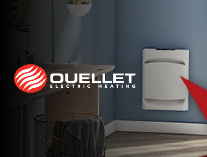 OUELLET OVC1502BL-TH Compact electronic fan heater 1500W 12, , Ouellet - Maple Electric Supply 