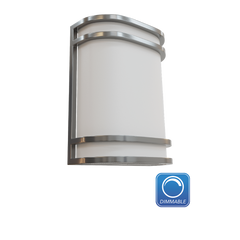 RENO-WSP-MCCT-MW-MS LED BRUSH NICKEL WALL SCONCE with Integrated Microwave Sensor