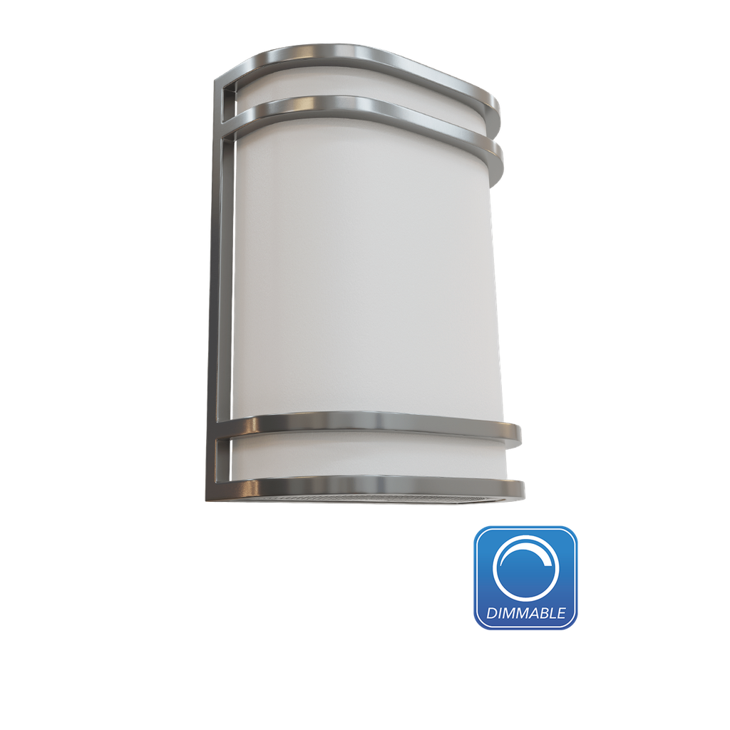 RENO-WSP-MCCT-MW-MS LED BRUSH NICKEL WALL SCONCE with Integrated Microwave Sensor