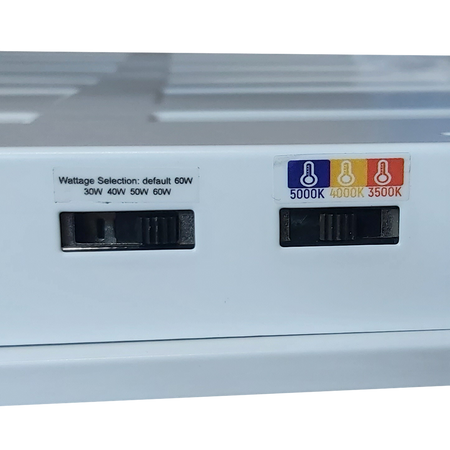 A photo of a 2x4 flat panel, by R35106 - RENO-24BLPL-UNV/347-MWMCCT-HL (no stock until 06/23) - Reno Lighting eCommerce - Maple Electric Supply in Canada