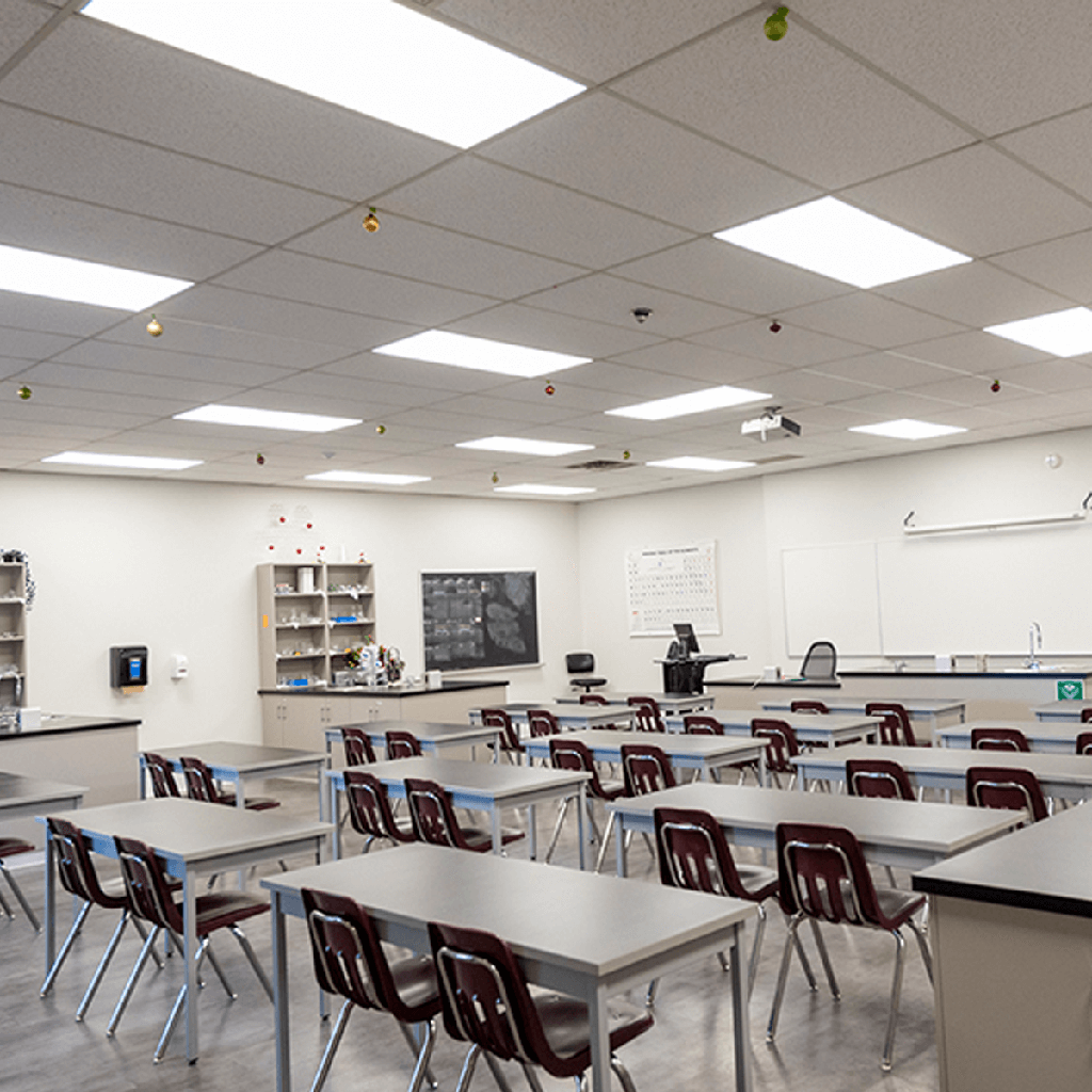 A photo of a 2x4 flat panel, by R35106 - RENO-24BLPL-UNV/347-MWMCCT-HL (no stock until 06/23) - Reno Lighting eCommerce - Maple Electric Supply in Canada