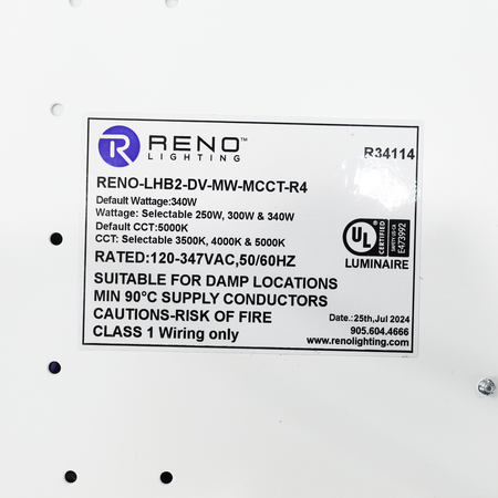 RENO-LHB2-DV-MW-MCCT-R4 LED LINEAR HIGHBAY, High Bay, Reno Lighting - Maple Electric Supply 