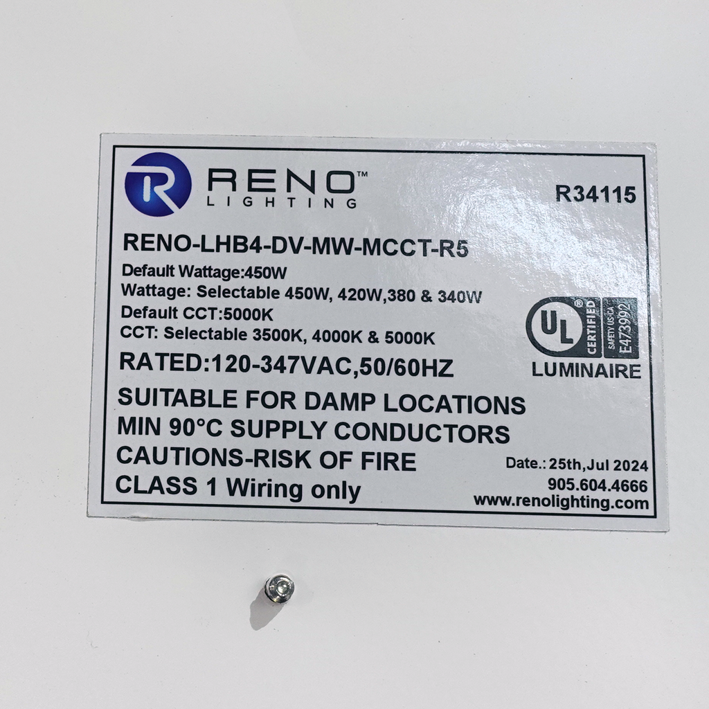RENO-LHB4-DV-MW-MCCT-R5 LED LINEAR HIGHBAY