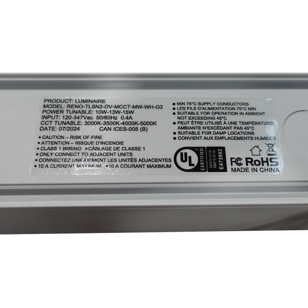 A photo of a , by RENO-TLSN2-DV-MCCT-MW-WH-G2(2FT) - R33211 - Reno Lighting eCommerce - Maple Electric Supply in Canada