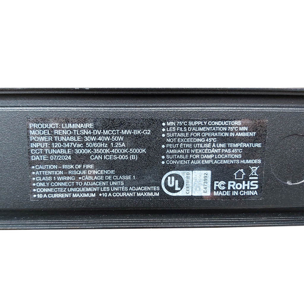 A photo of a , by RENO-TLSN4-DV-MCCT-MW-BK-G2(4FT) - R33215 - Reno Lighting eCommerce - Maple Electric Supply in Canada