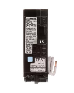 Q115DFCSA Siemens - 15 Amp Dual Function Circuit Breaker - Maple Electric Supply 