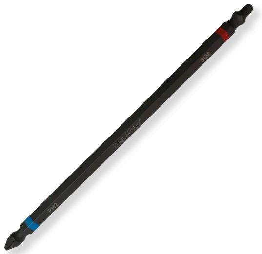 Packaged Impact Bit-Double Ended-Phillips #2 & Robertson #2  x 4" -Blue/Red - Maple Electric Supply 