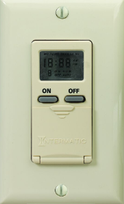 7-Day Standard Programmable Timer, 125 VAC, 15A, Ivory - Maple Electric Supply 