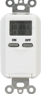 7-Day Standard Programmable Timer, 125 VAC, 15A, White - Maple Electric Supply 