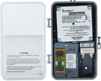 Surge Protective Device, 2 Telephone Lines, 1 Coax Lines, 6-Mode, 120/240 VAC 1Ph, Type 2 - Maple Electric Supply 