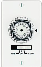 24-Hour Heavy-Duty Mechanical In-Wall Timer, Timer Only, 120 VAC, 20A, 1 Gang, SPST, White - Maple Electric Supply 