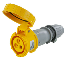 IP67 CONNECTOR 60A  125VAC  2P 3W  WATERTIGHT, Pin & Sleeve, Techspan - Maple Electric Supply 