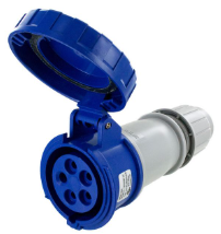 IP67 CONNECTOR 20A  3phase delta 250VAC  3P 4W  WATERTIGHT, Pin & Sleeve, Techspan - Maple Electric Supply 