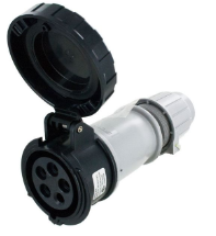 IP67 CONNECTOR 30A 3Ø600VAC 3P 4W WATERTIGHT, Pin & Sleeve, Techspan - Maple Electric Supply 