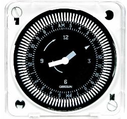 24-Hour 120V Electromechanical Flush Mount Timer Module with Battery Backup and Manual Override, 15 Minute Intervals, 21A, SPDT - Maple Electric Supply 