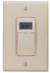 7-Day Heavy-Duty Programmable Timer, 120-277 VAC, 15A, Light Almond - Maple Electric Supply 