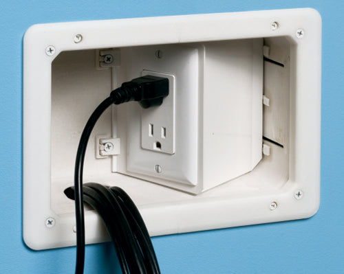 A photo of a , by Arlington Tv Box - Angled GC, Recessed, for Power & Low Voltage - ARLINGTON eCommerce - Maple Electric Supply in Canada