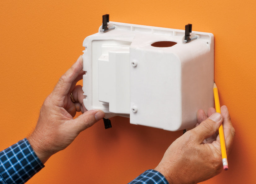 A photo of a , by Arlington Tv Box - Angled GC, Recessed, for Power & Low Voltage - ARLINGTON eCommerce - Maple Electric Supply in Canada