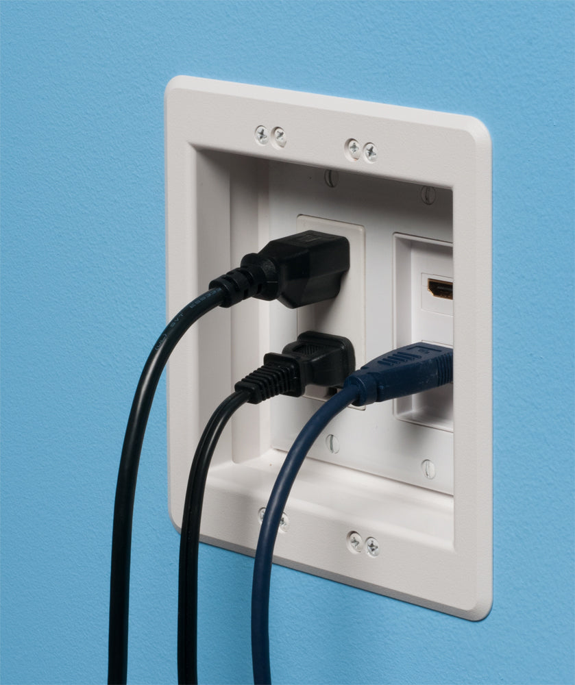 A photo of a , by Arlington TVBU505GC - 2 Gang TV Box w/ Grounding Clip (Safe & Versatile) - ARLINGTON eCommerce - Maple Electric Supply in Canada