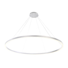 Eurofase Spunto 61" LED Chandelier, Brushed Silver with White Glass, front view