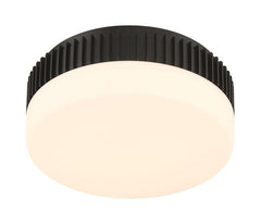 Eurofase Purgos 12" LED Flush Mount, Matte Black with Opal Glass, front view