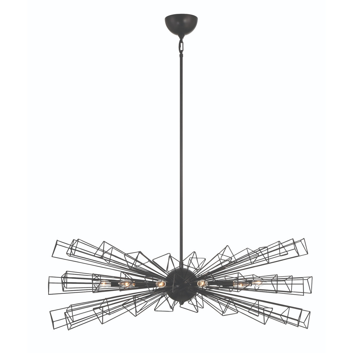 Eurofase Dendelio 45" 10-Light Chandelier, Matte Black, front view