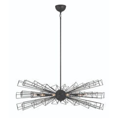 Eurofase Dendelio 45" 10-Light Chandelier, Matte Black, front view