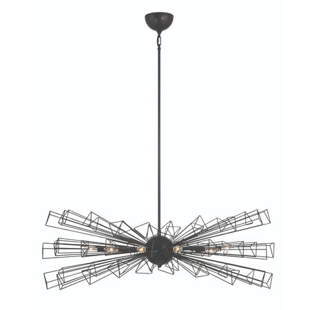 Eurofase Dendelio 45" 10-Light Chandelier, Matte Black, front view