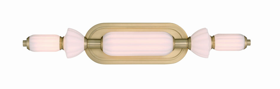 Eurofase Lansdowne 22" LED Vanity, Gold with Opal Glass, front view
