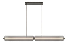 Eurofase Neoness 67" 4-Light LED Chandelier, Weathered Brass with Smoked Glass, front view