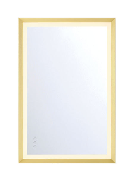 Eurofase Artell 24" x 36" LED Mirror, Brushed Gold, front view
