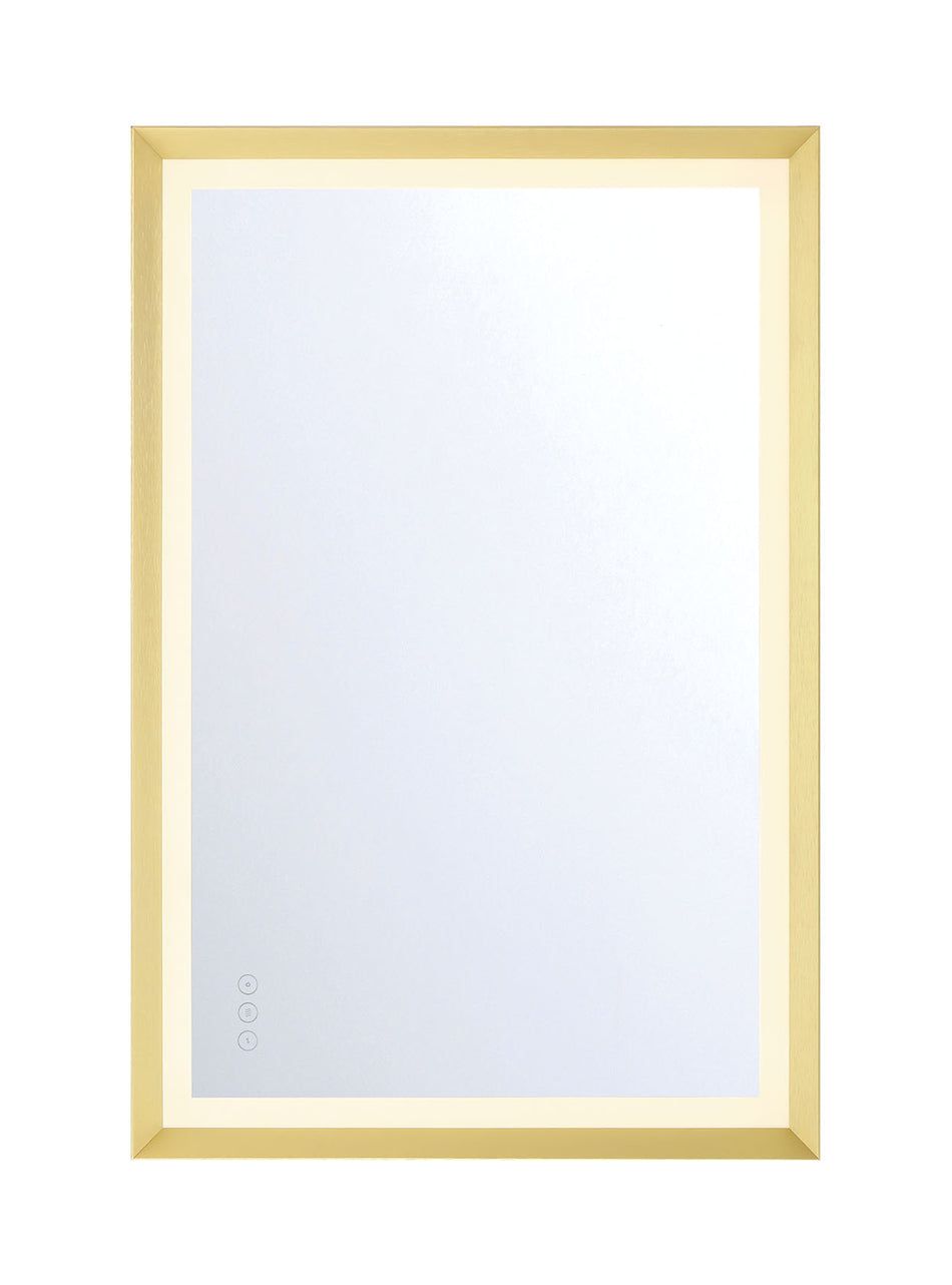 Eurofase Artell 24" x 36" LED Mirror, Brushed Gold, front view