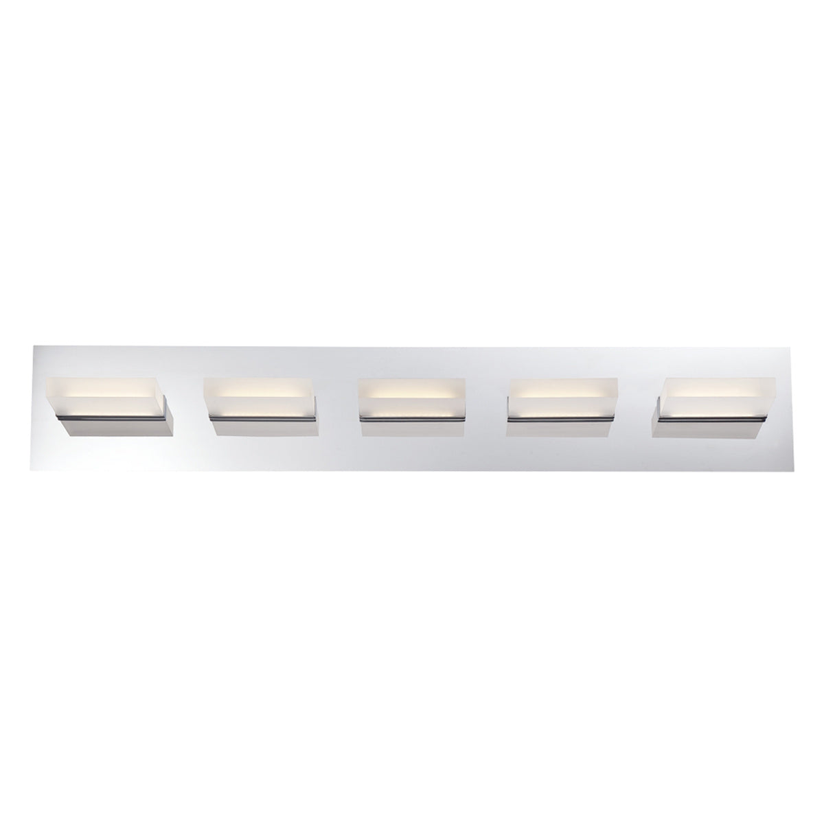 Eurofase Olson 30" 5-Light LED Vanity, Chrome, front view