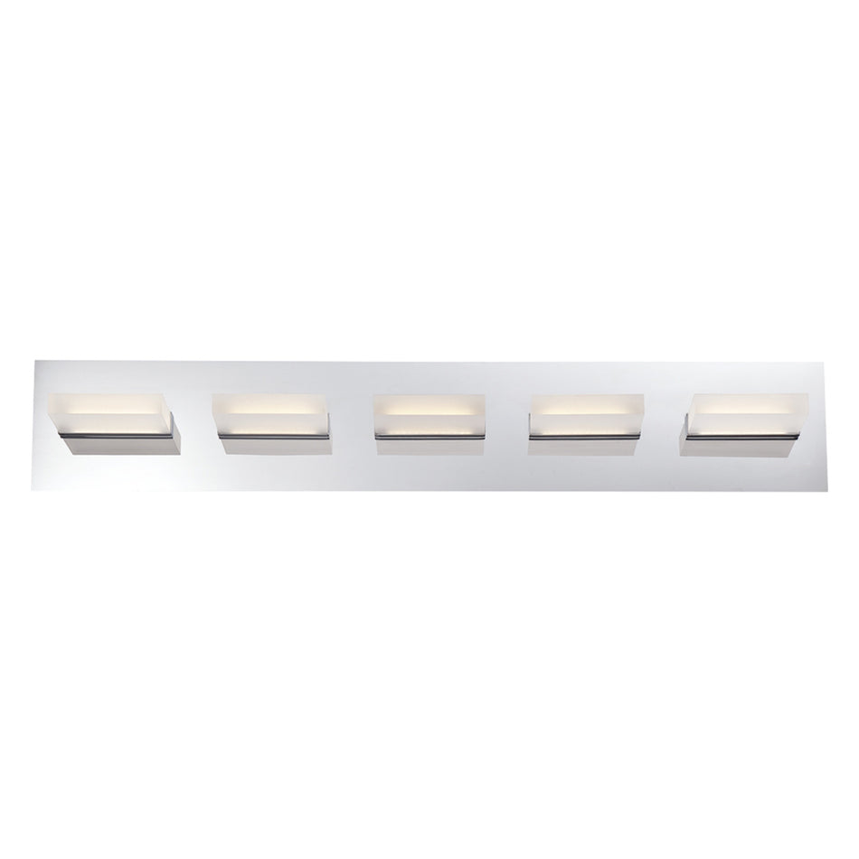 Eurofase Olson 30" 5-Light LED Vanity, Chrome, front view