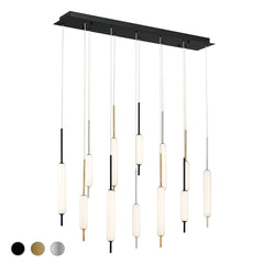 Eurofase Cumberland 40" 12-Light LED Chandelier, Mix with White Glass, front view