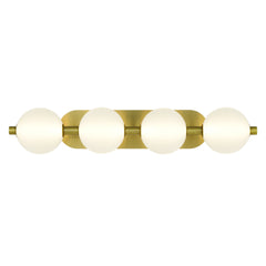 Eurofase Palmas 30" 4-Light LED Vanity, Gold with White Glass, front view