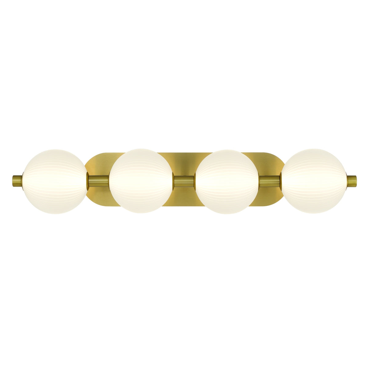 Eurofase Palmas 30" 4-Light LED Vanity, Gold with White Glass, front view