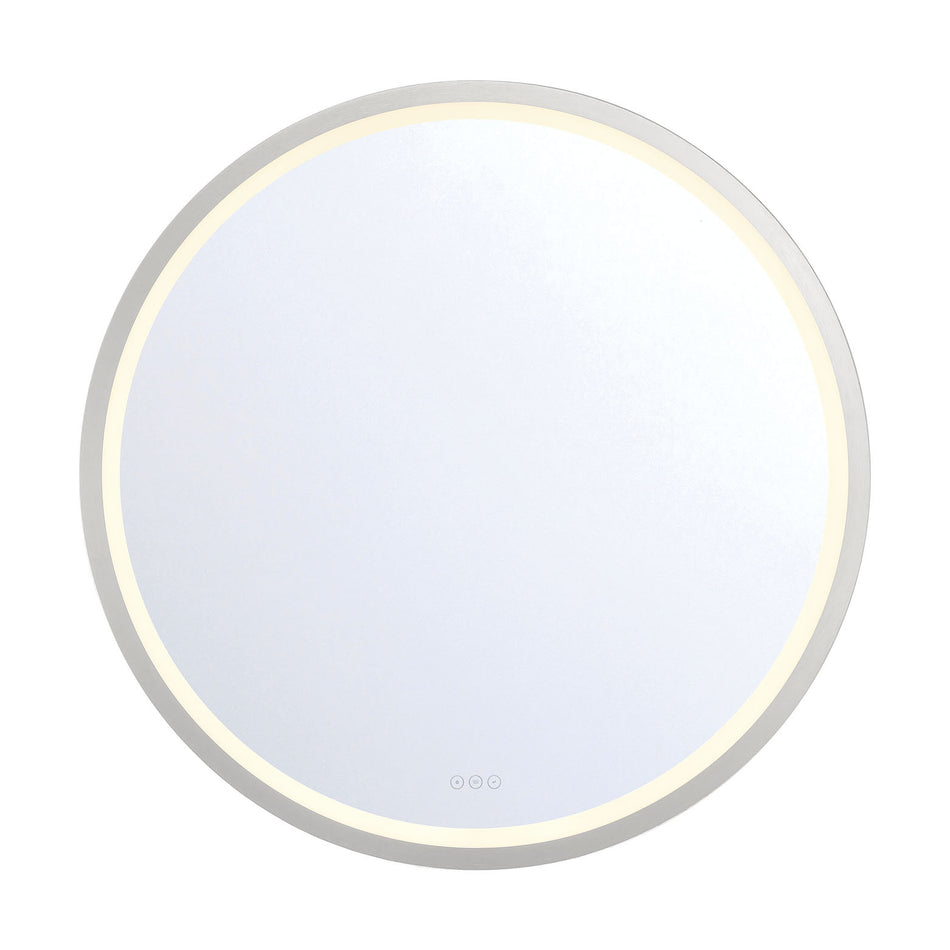 Eurofase Artell 42" x 42" LED Mirror, Brushed Silver, front view
