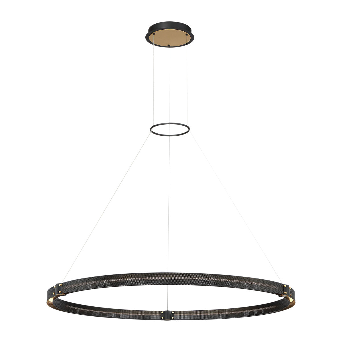 Eurofase Admiral 48" LED Chandelier, Gold-Black Mix, front view