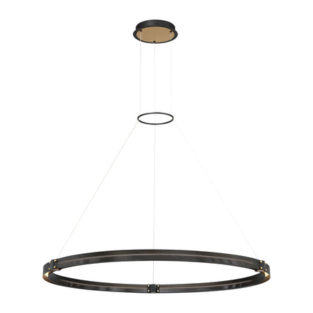 Eurofase Admiral 48" LED Chandelier, Gold-Black Mix, front view
