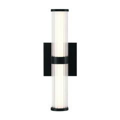 Eurofase Fayton 14" LED Outdoor Wall Light, Matte Black with Clear Glass, front view