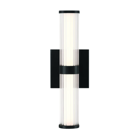 Eurofase Fayton 14" LED Outdoor Wall Light, Matte Black with Clear Glass, front view