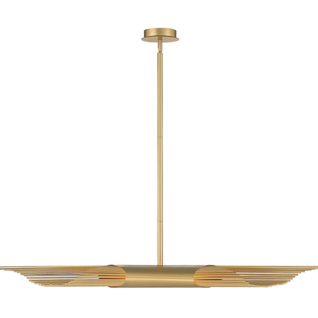 Eurofase Umura 49" 2-Light LED Chandelier, Satin Gold Paint, front view