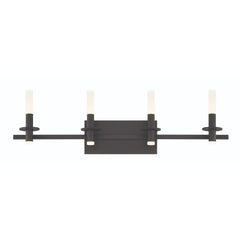 Eurofase Torna 36" 4-Light LED Vanity, Matte Black with White Acrylic, front view