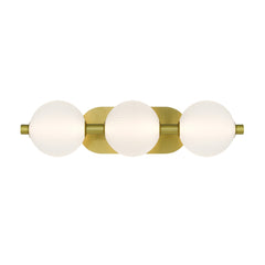 Eurofase Palmas 23" 3-Light LED Vanity, Gold with White Glass, front view