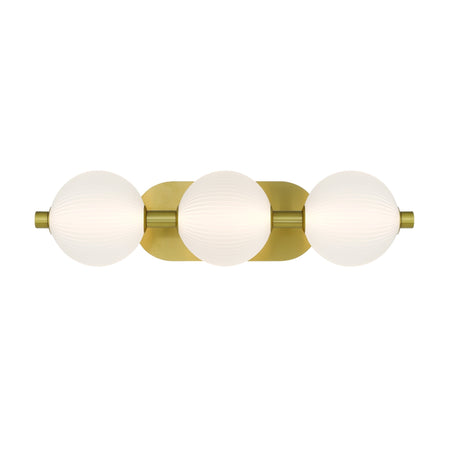 Eurofase Palmas 23" 3-Light LED Vanity, Gold with White Glass, front view