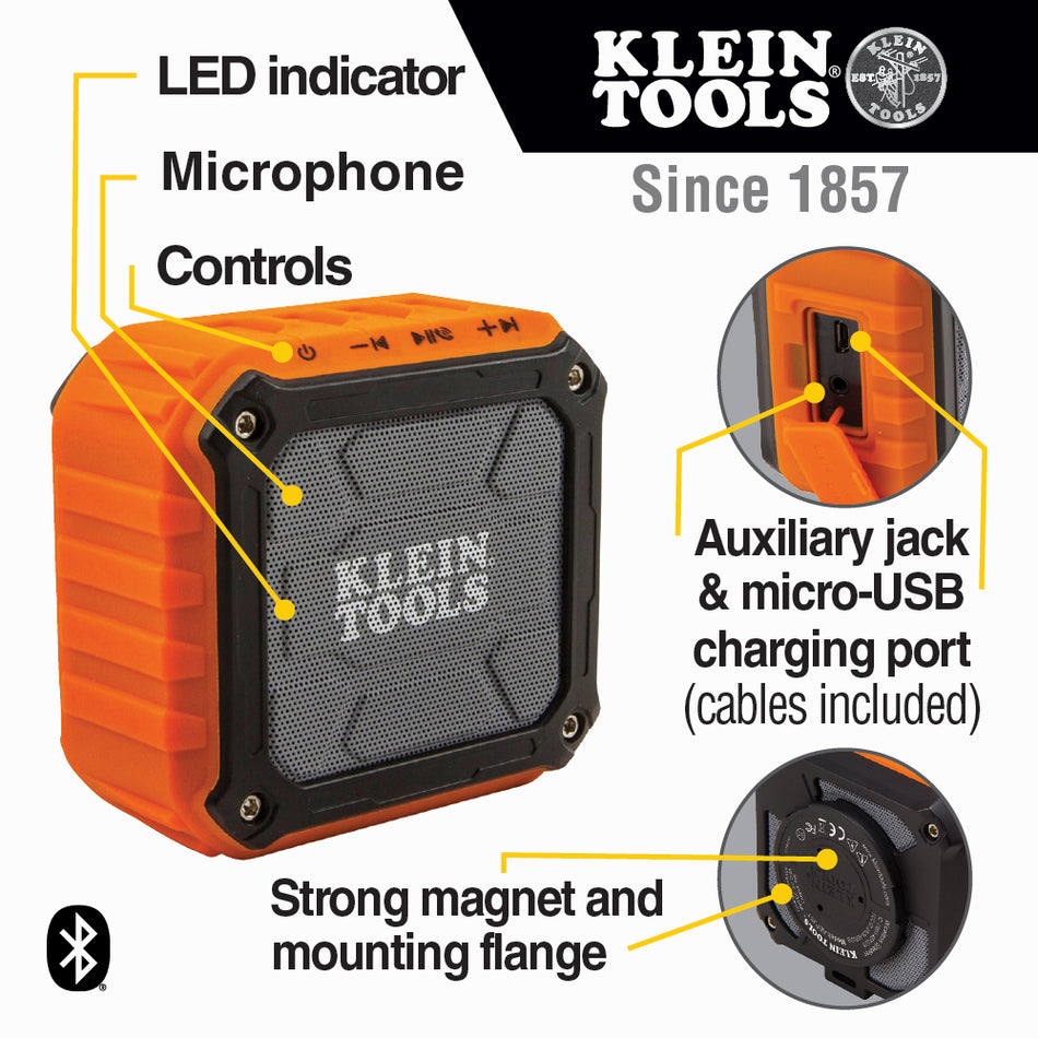 Wireless Jobsite Speaker, Jobsite Accessories, Klein Tools - Maple Electric Supply 