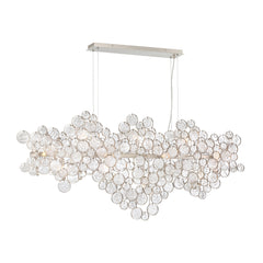 Eurofase Trento 56" 15-Light Chandelier, Chrome with Clear Glass, front view