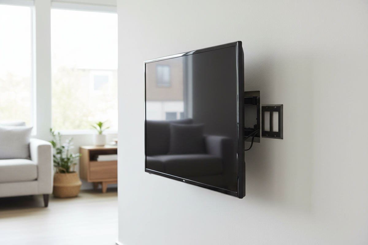 Arlington 2 Gang TV Box - Recessed Plastic with Divider, Black